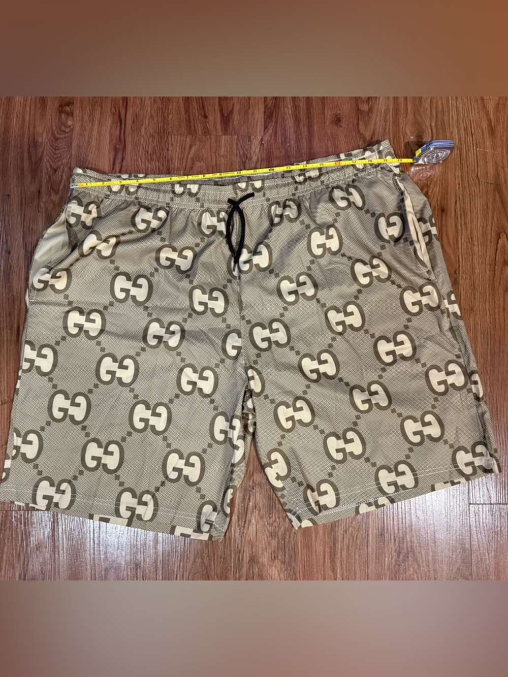 Custom GG Brown Monogram Swim Shorts Men Size 4XL